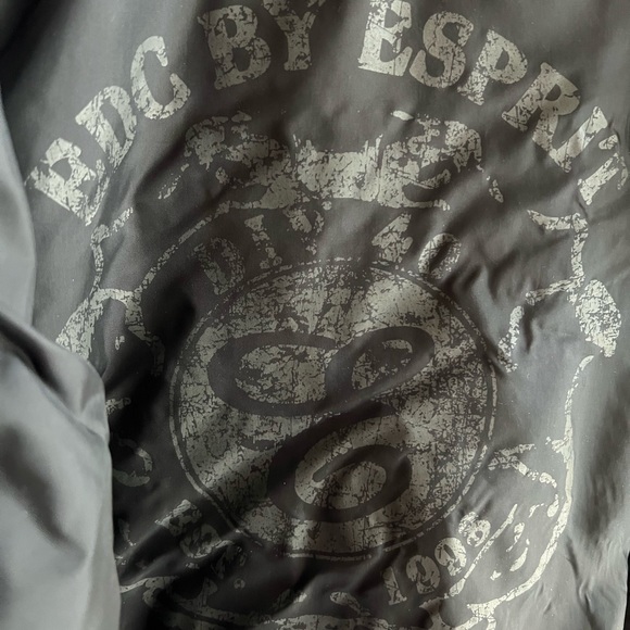 Black zippered Bomber Jacket EDC Esprit size L Vintage - Picture 6 of 14